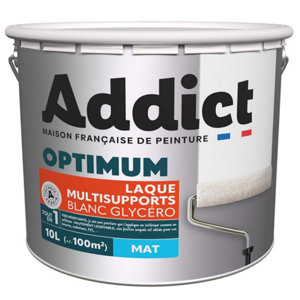 Peinture laque glycéro multisupport blanc mat intérieur extérieur 10 L