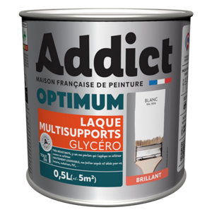 Peinture laque multisupport blanc brillant intérieur extérieur 0,5 L