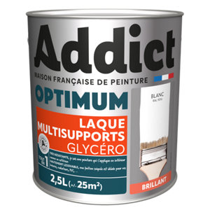 Peinture laque multisupport blanc brillant intérieur extérieur 2,5 L