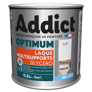 Peinture laque multisupport blanc mat intérieur extérieur 0,5 L