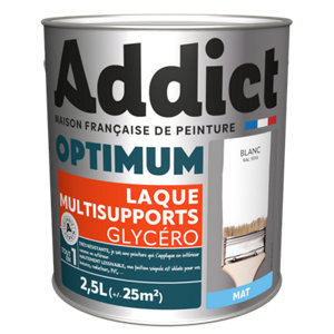 Peinture laque multisupport blanc mat intérieur extérieur 2,5 L