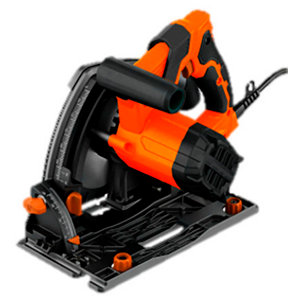 Scie plongeante 1200 W lame TCT 165 mm coupe 56 mm avec 2 rails de guidage