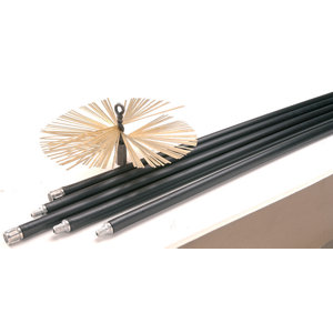Kit de ramonage avec 5 cannes et 1 hérisson en acier Ø 250 mm