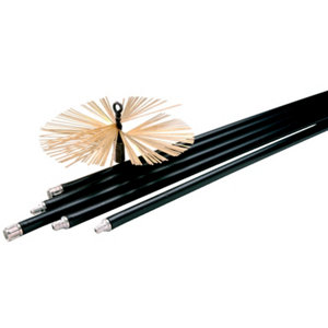 Kit de ramonage avec 5 cannes et 1 hérisson en acier Ø 250 mm