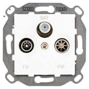 Prise TV/FM/SAT à clipser "Delta Viva" blanc