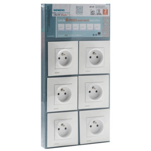 Lot 6 prises avec terre à clipser "Delta Viva" blanc