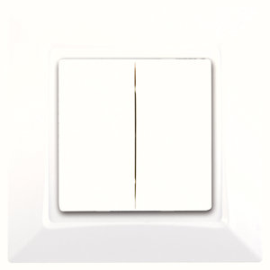Interrupteur double va-et-vient + plaque "DELTA ONE" blanc