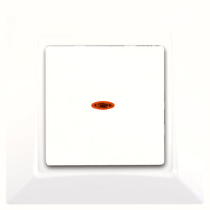 Interrupteur va-et-vient à voyant + plaque "DELTA ONE" blanc