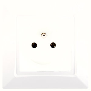 Prise avec terre + plaque "DELTA ONE" blanc