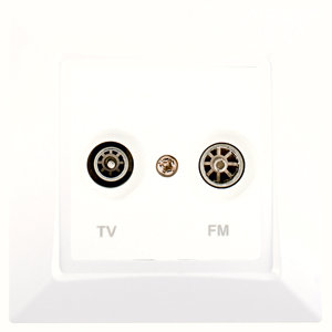 Prise TV + plaque "Delta One" blanc