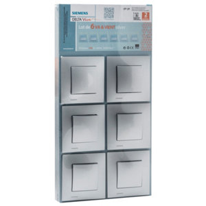 Lot de 6 va-et-vient à clipser silver "Delta Viva"