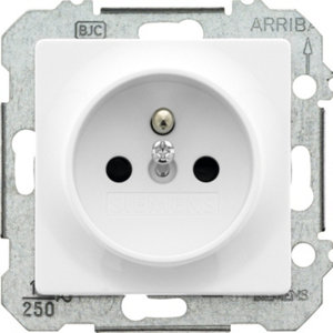 Prise avec terre "Delta Mega" blanc