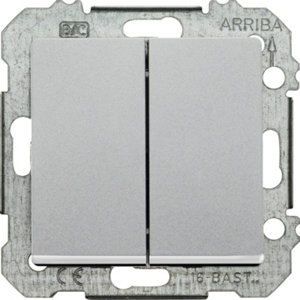 Interrupteur double va-et-vient "Delta Mega"  aluminium