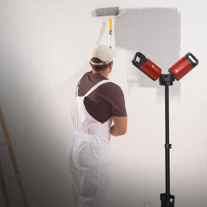 Projecteur de chantier rechargeable avec trépied 5000 lm rouge H. réglable 89 à 192 cm