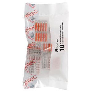 Sachet 10 bornes de connexion à levier 5 entrées