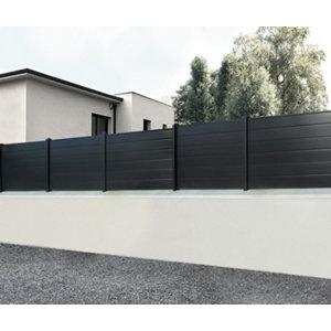 Demi-panneau de clôture gris P-MEX - H. 90 cm x L. 1,80 m