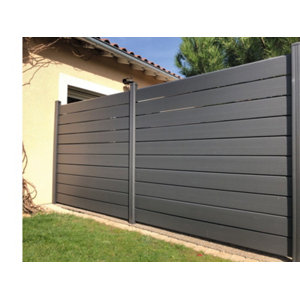 Clôture "P-mex" persienne coloris gris RAL 7022 - 180 x 180 cm