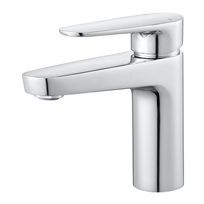 Mitigeur de lavabo chromé taille avec bonde clic clac GoodHome Cavally