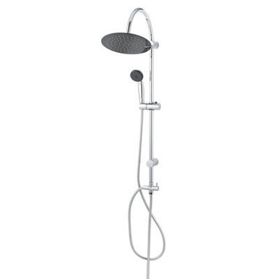 Colonne de douche sans robinetterie avec pommeau + barre réglable + douchette 1 jet + flexible chrome GoodHome Blyth - vue 2
