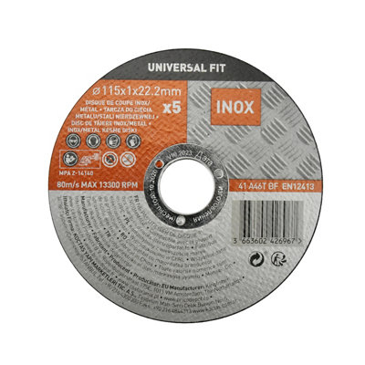 Disque de coupe métalinox 115x1x22 2 mm Universel fit 5 pièces - vue 2