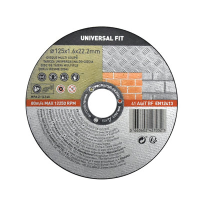 Disque de coupe 125x1 6x22 2 mm Universel fit - vue 2
