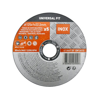 Disque de coupe métalinox 125x1x22 2 mm Universel fit 5 pièces - vue 2