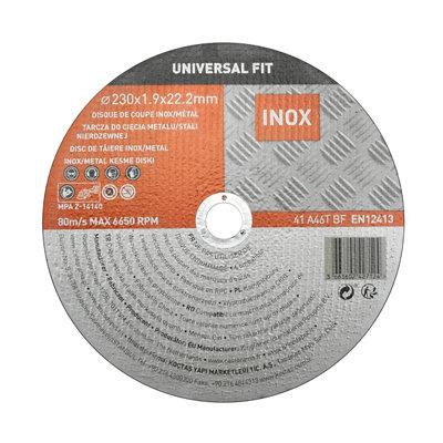 Disque de coupe métalinox 230x1 9x22 2 mm Universel fit - vue 2