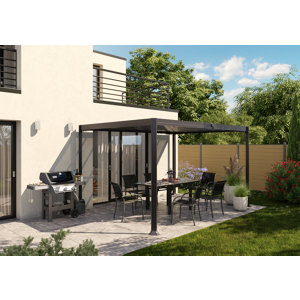 Poteau aluminium à poser sur platine gris anthracite - H. 1,83 m