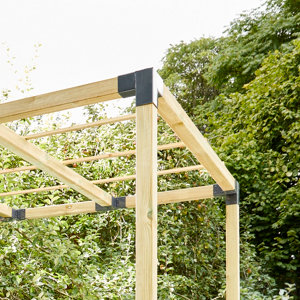 Connecteur d'angle 3 directions gris "Lyna" - 90 x 90 mm