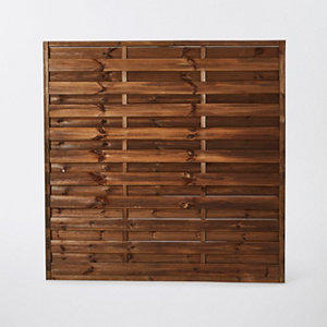 Panneau bois "Arve" autoclave classe 3, teinté marron - H. 1,80 m x l. 1,80 m. Ép. 3 cm