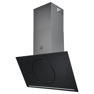 Hotte connectée inclinée noire ronde "Bamia" - 90 cm 