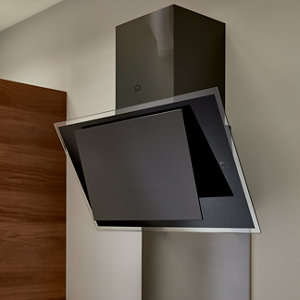 Hotte connectée inclinée noire carrée "Bamia" - 90 cm