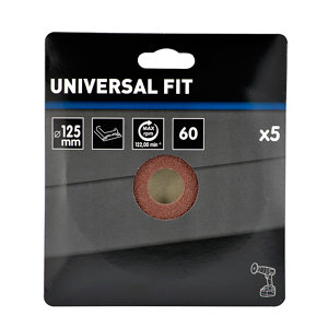 Lot de 5 disques abrasifs en fibre pour meuleuse 125 mm grain 60