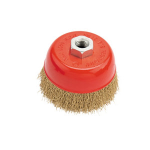 Brosse boisseau à fils ondulés acier pour meuleuse 100 mm 100 mm