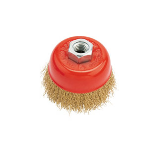 Brosse boisseau à fils ondulés acier pour meuleuse 75 mm 75 mm