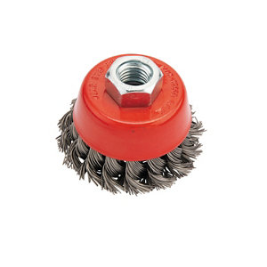 Brosse boisseau à fils torsadés pour meuleuse 65 mm