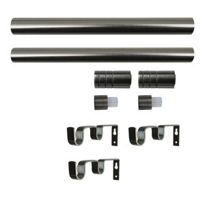 Kit 2 barres à rideau "Athens" 120/210 cylindriques  Diam. 16/19