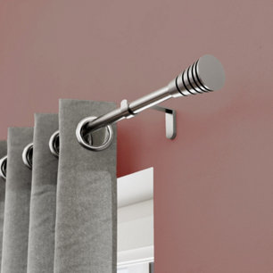 Kit Barre à Rideaux 2m50 Tendance 28mm - Mur - Pommeau Nickel Mat - BOULET