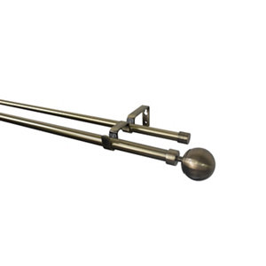 Kit 4 barres à rideau double extensible "Antiki" boule 200/330 cm