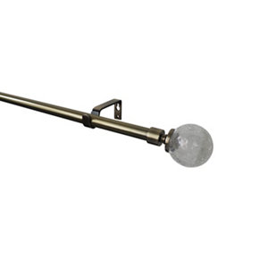 Kit barre à rideau extensible "Antiki" 4 supports boule 200/330 cm