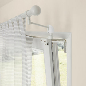 Supports pour tringle à rideau blanc mat "Ikaria"