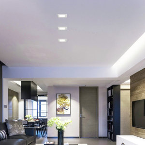 Spots à encastrer LED intégrée carré blanc 380 lm