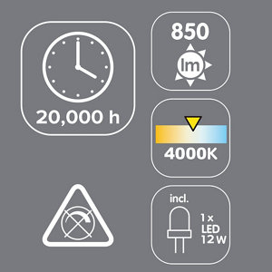 Spots à encastrer carré argent 850 lm