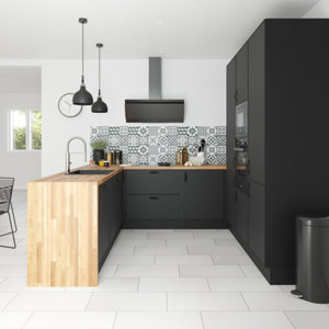 Meuble haut "Heline"noir mat l.40 x h.72 x p.32 cm 1 porte