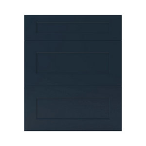 Façade 1 tiroir + 2 casseroliers "Artemisia" bleu nuit l.59,7 x h.71,5 cm