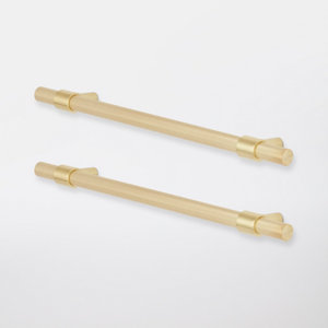 Lot de 2 poignées effet laiton brossé "Dukkah" - L 25,7 cm