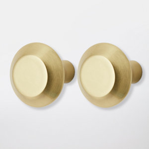 Lot de 2 poignées effet laiton doré "Nutmeg" L 3,2 cm