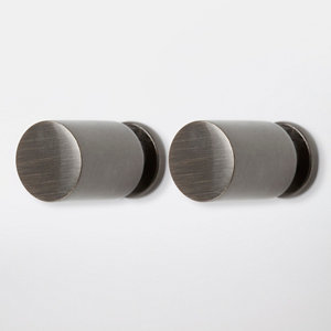 Lot de 2 poignées boutons effet nickel argent brossé "Saffron" L 1,2 cm