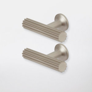 Lot de 2 poignées effet nickel argent brossé "Sumac" L 6,0 cm