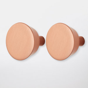 Lot de 2 poignées boutons effet cuivre "Gomasio" L 2,6 cm